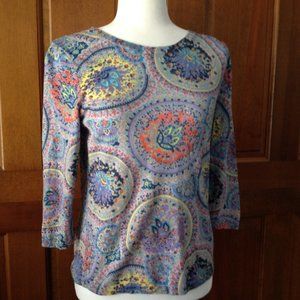 Talbots Petite Multi Pastel Light Weight 3/4 sleeve sweater, very soft, size SP